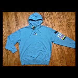 PUMA Brand Love Multiplacement Hoodie Porcelain Blue Men’s Sz L New!